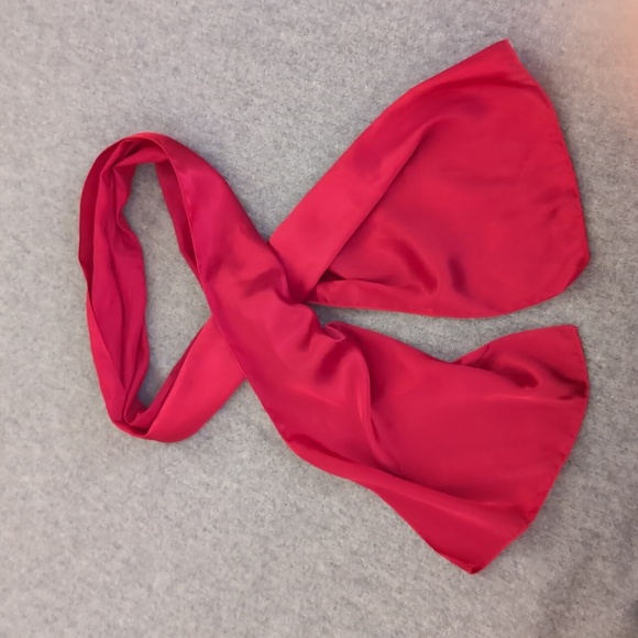 Vintage red satin scarf, 54" - Picture 1 of 2